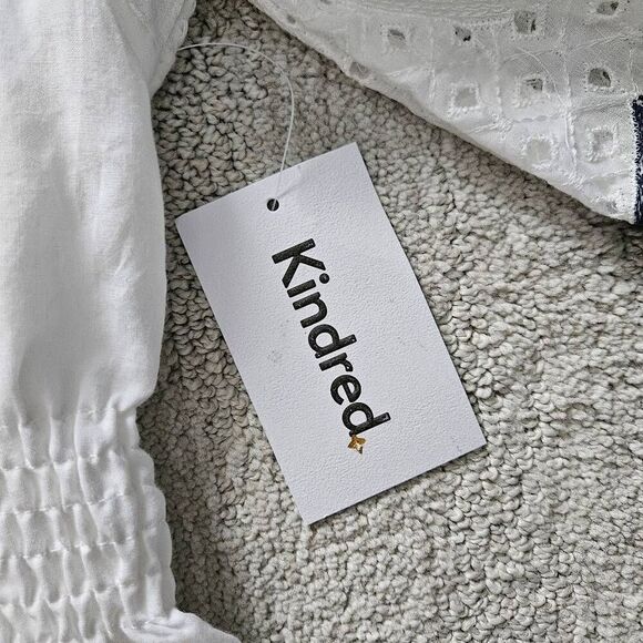 Kindred Embroidered Cotton Sundress Size Small in White - Picture 4 of 8